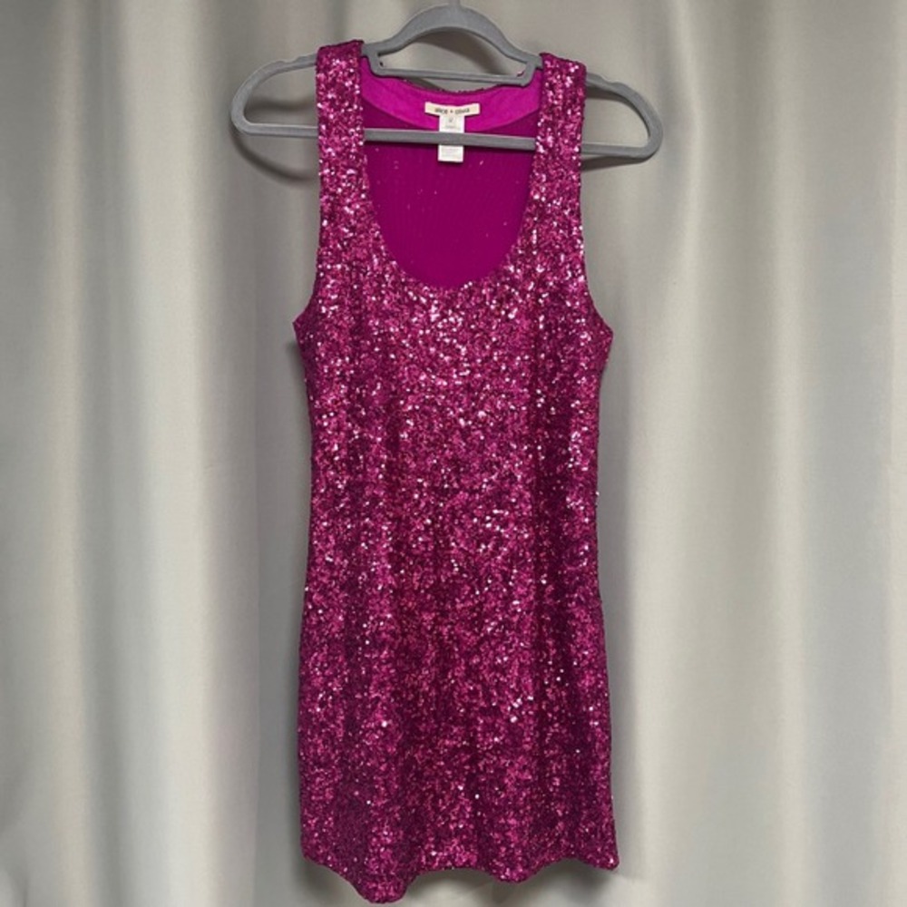 Alice + Olivia Sequin Dress Party Cocktail‎ Sleeveless Pink Medium
